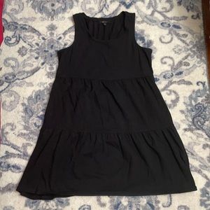 FRYE strapless tank babydoll cotton flowy black dress